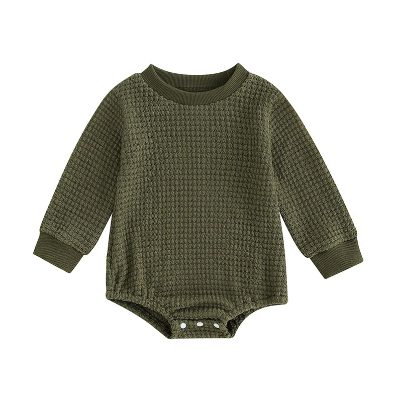 Solid Long Sleeve Crew Neck Bodysuit