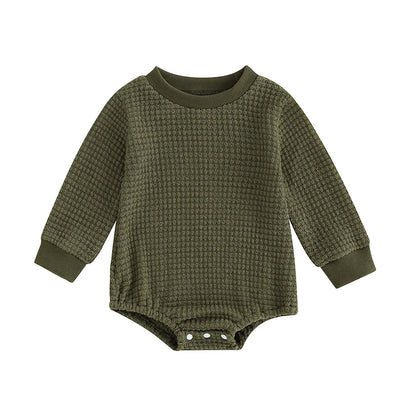 Solid Long Sleeve Crew Neck Bodysuit