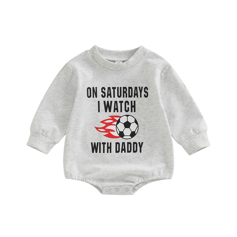 Rugby Letters Print Long Sleeve Bodysuit