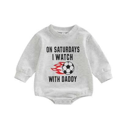 Rugby Letters Print Long Sleeve Bodysuit