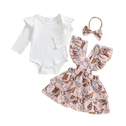 Baby Girls Ruffled Trim Overalls Skirt