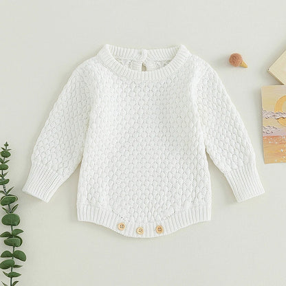 Solid Color Knitted Sweater Bodysuit