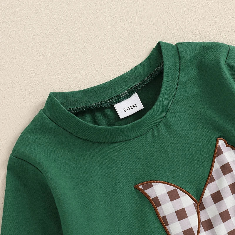 Duck T-shirt with Plaid Pants Clothing Set