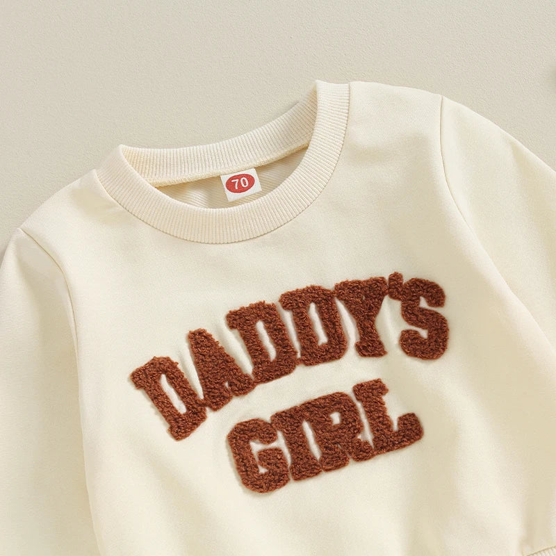 Letter Print Sweatshirt Long Pant Set