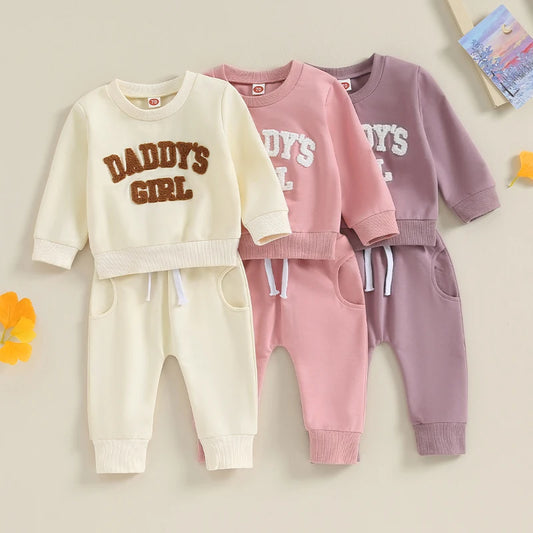 Letter Print Sweatshirt Long Pant Set