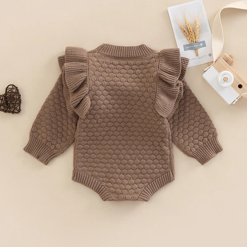 Knit Ruffle Warm Long Sleeve Bodysuit