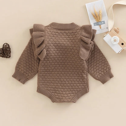 Knit Ruffle Warm Long Sleeve Bodysuit