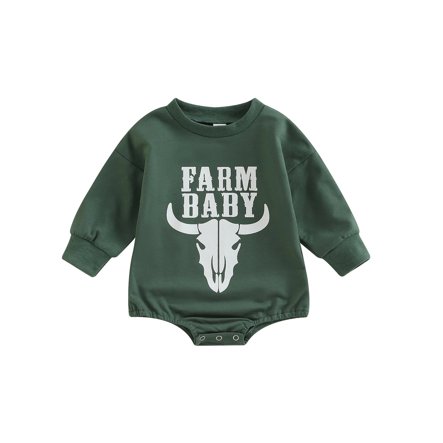 Cow Print Long Sleeve Round Neck Bodysuit