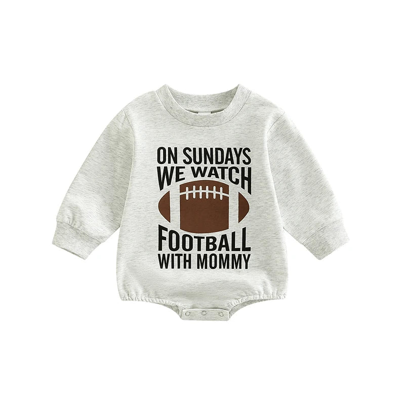 Rugby Letters Print Long Sleeve Bodysuit