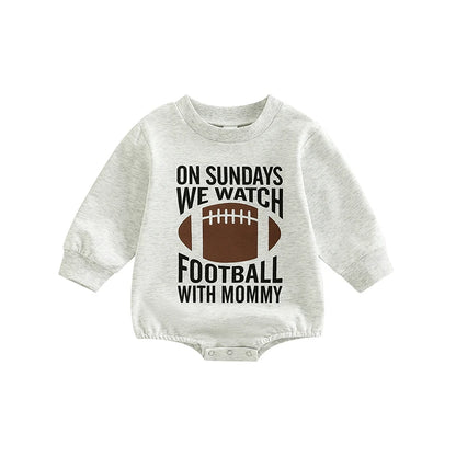 Rugby Letters Print Long Sleeve Bodysuit