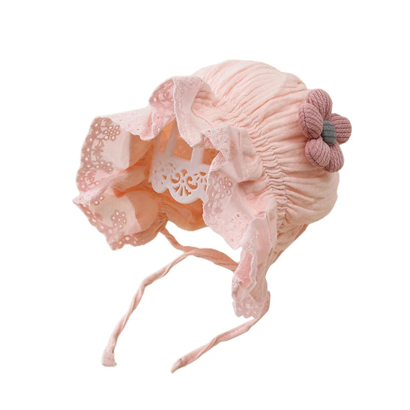 Court Style Flower Patchwork Wide Brim Hat