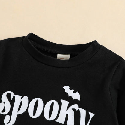 Crew Neck Letters/Skeleton Print T-shirt with Pants