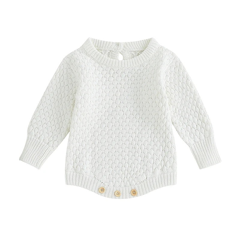 Solid Color Knitted Sweater Bodysuit