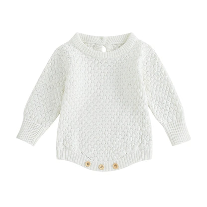 Solid Color Knitted Sweater Bodysuit