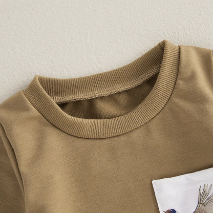Sweatshirt Elastic Waist Pants with Pockets