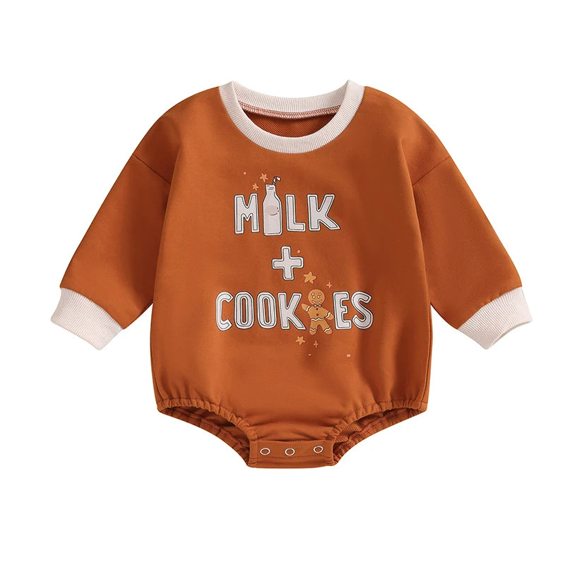 Crew Neck Letters Tree Print Fall Bodysuit