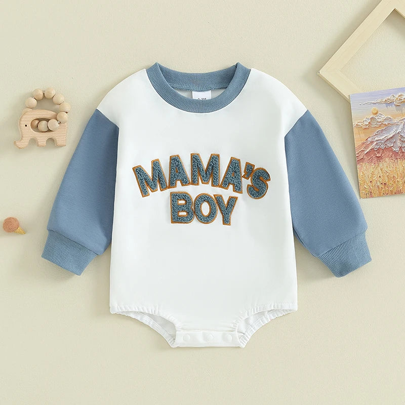 Letter Pattern Long Sleeve Bodysuit