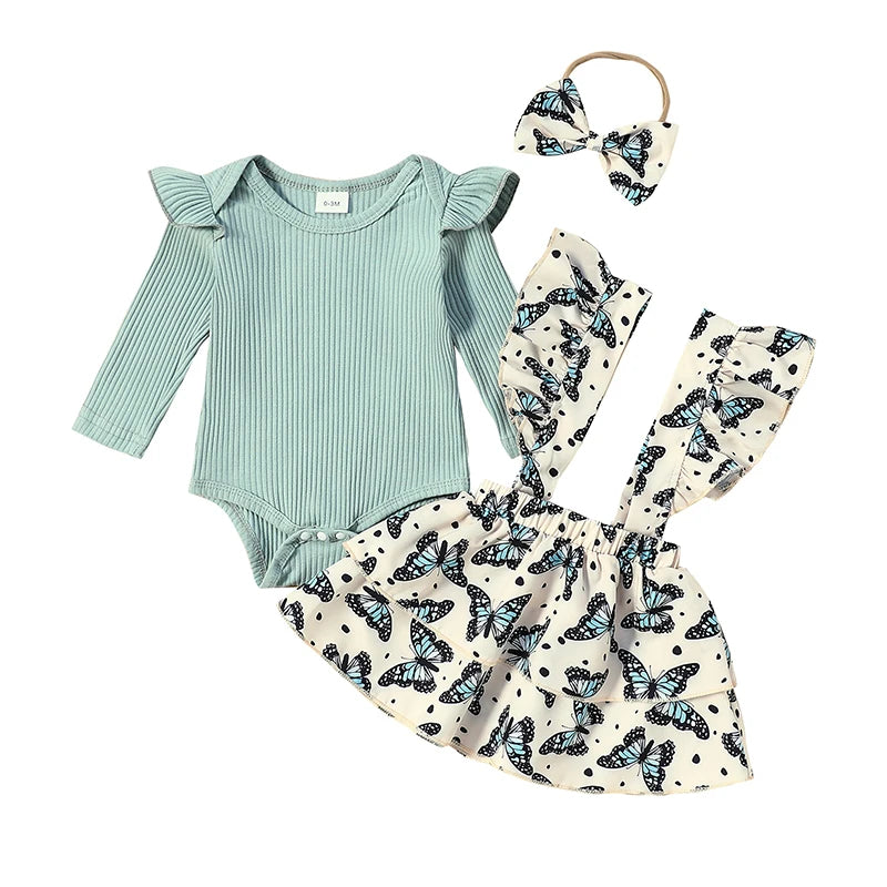 Baby Girls Ruffled Trim Overalls Skirt