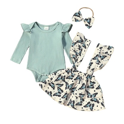 Baby Girls Ruffled Trim Overalls Skirt