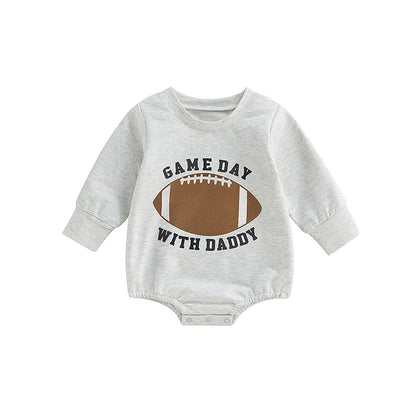 Rugby Letters Print Long Sleeve Bodysuit