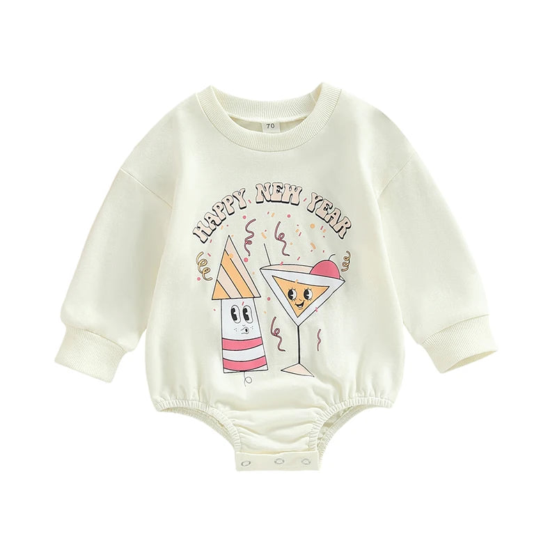 Letter Printed Long Sleeve Bodysuit