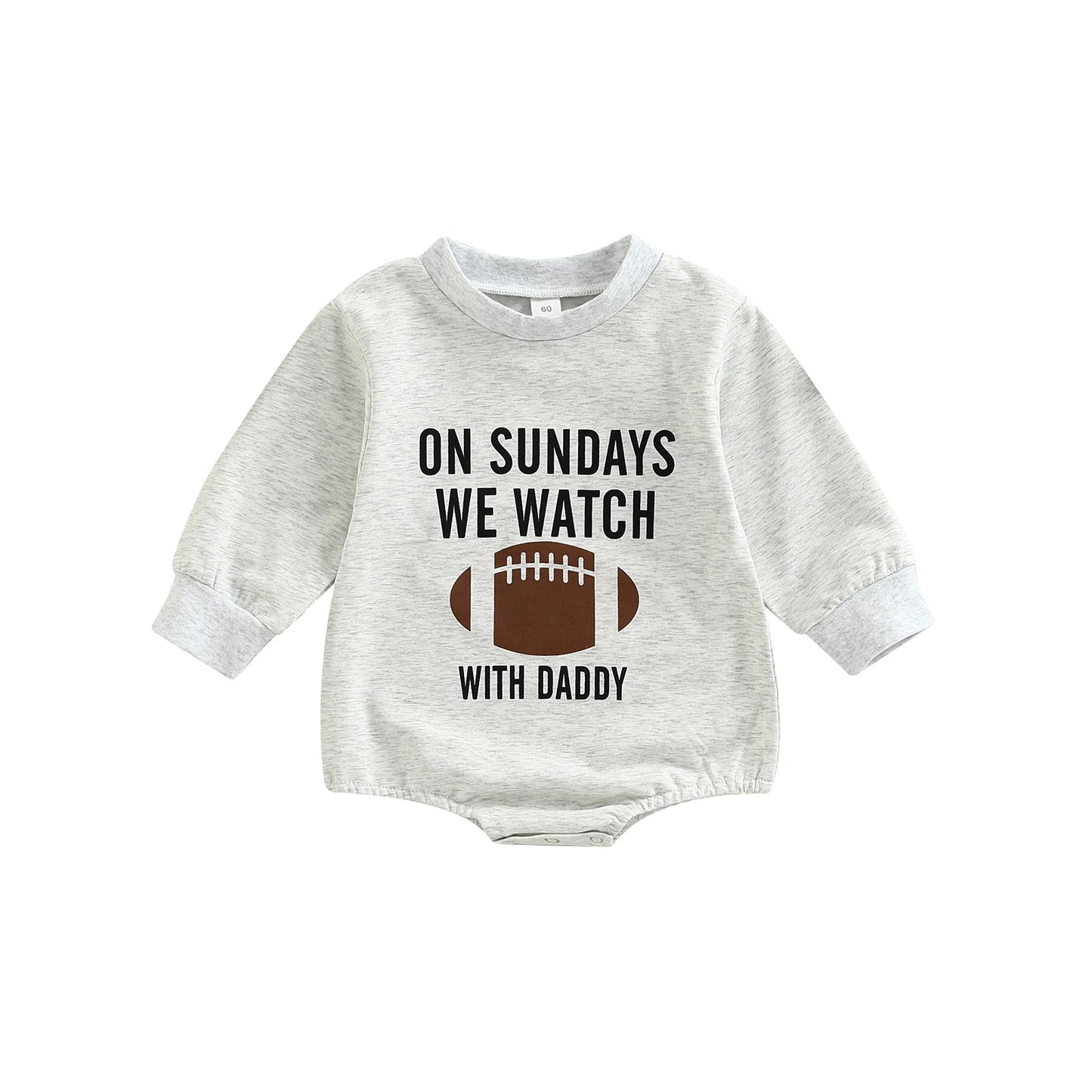 Rugby Letters Print Long Sleeve Bodysuit