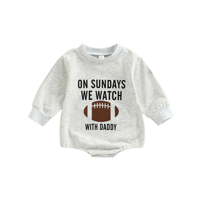 Rugby Letters Print Long Sleeve Bodysuit