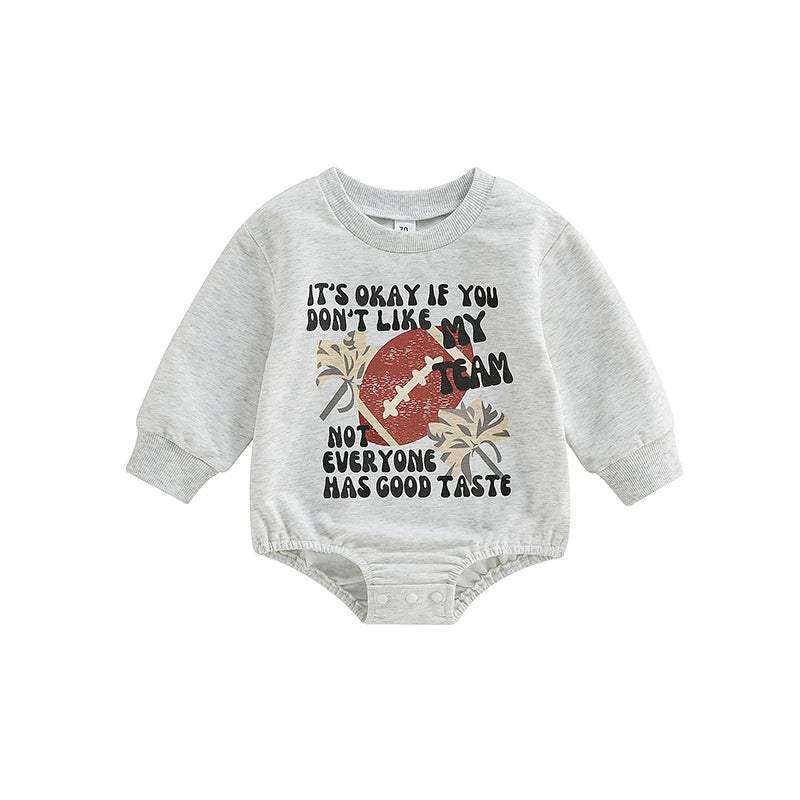 Rugby Letters Print Long Sleeve Bodysuit