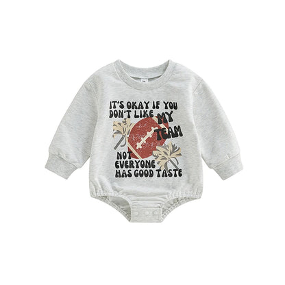 Rugby Letters Print Long Sleeve Bodysuit