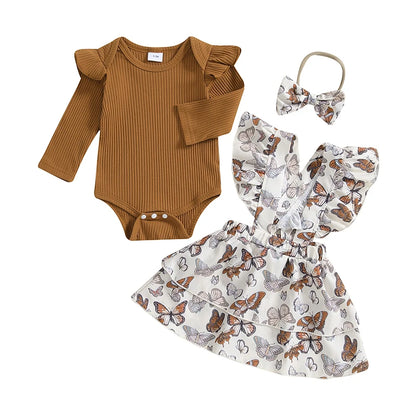 Baby Girls Ruffled Trim Overalls Skirt