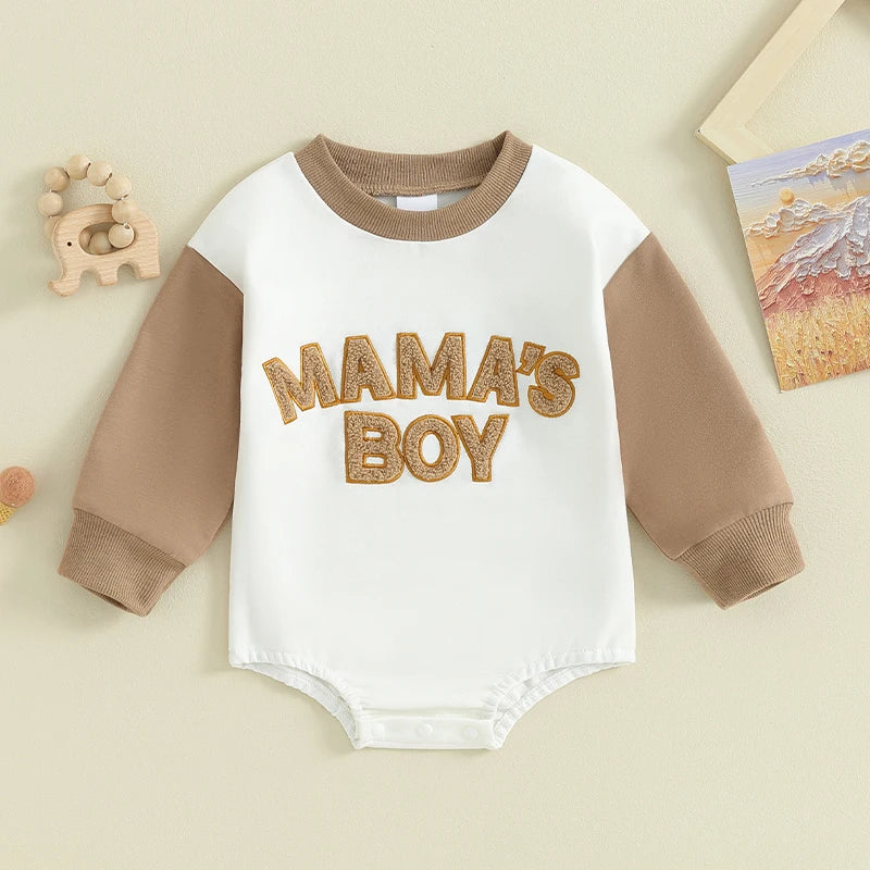 Letter Pattern Long Sleeve Bodysuit