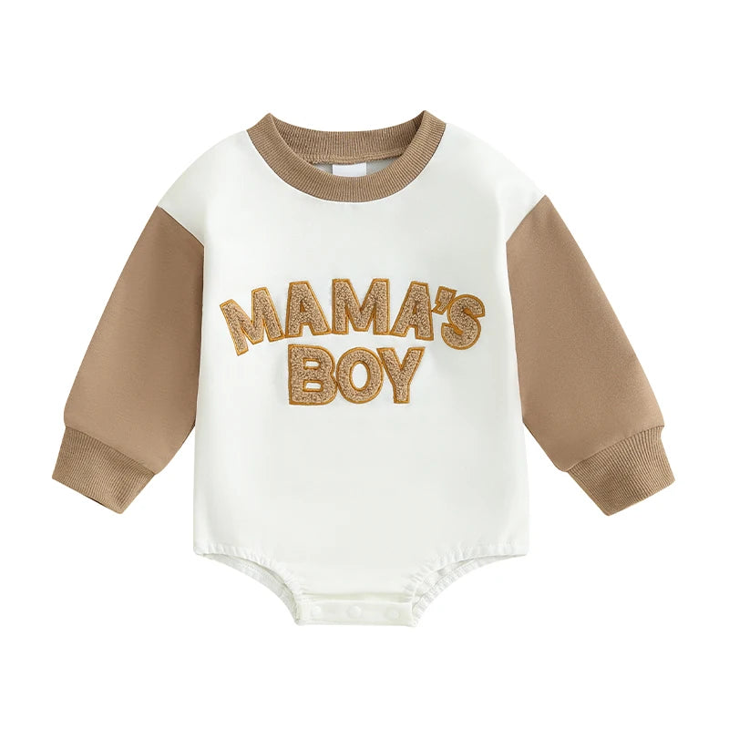Letter Pattern Long Sleeve Bodysuit