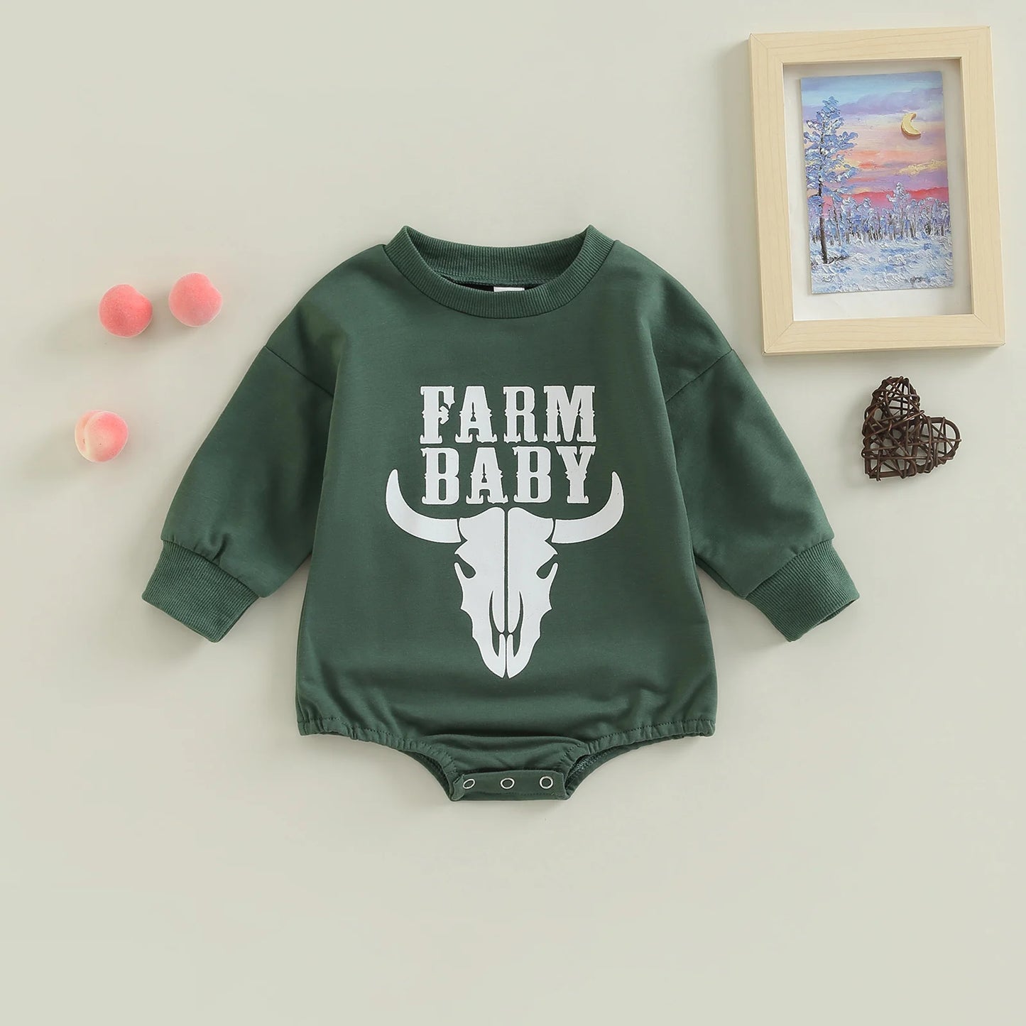 Cow Print Long Sleeve Round Neck Bodysuit
