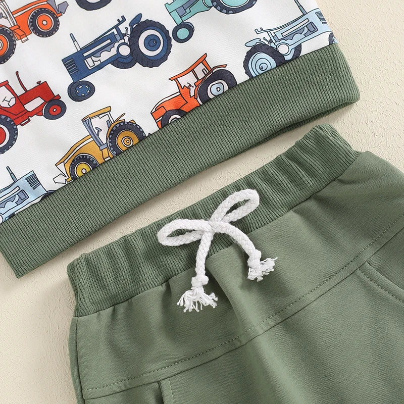 Print Sweatshirt with Elastic Waist Sweatpants