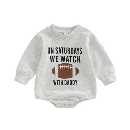 Rugby Letters Print Long Sleeve Bodysuit