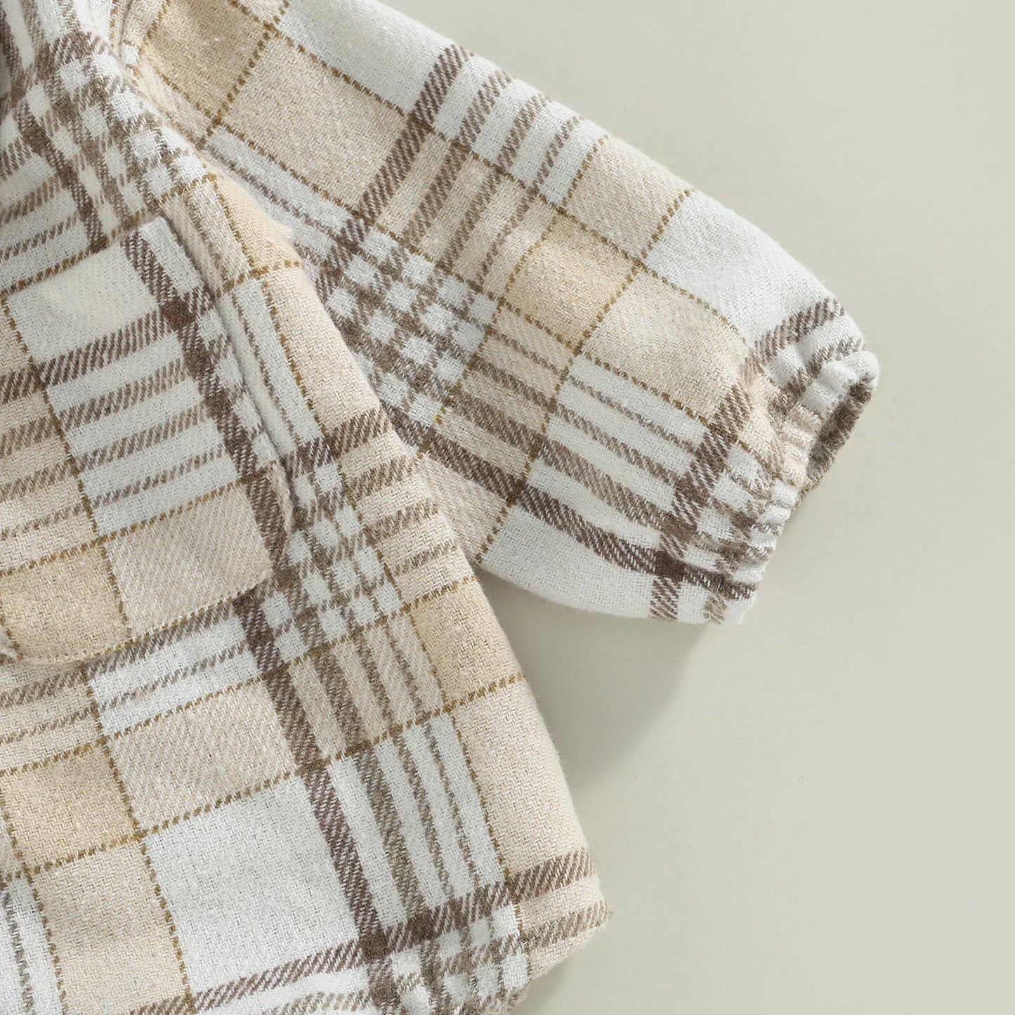Vintage Plaid Pattern Bodysuit with Pockets