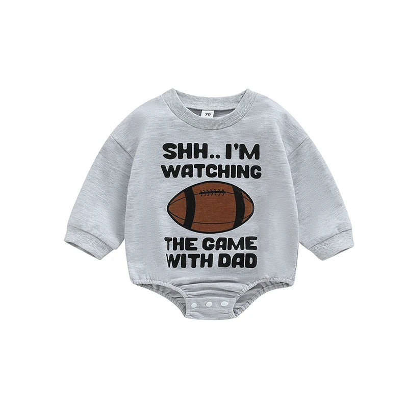 Rugby Letters Print Long Sleeve Bodysuit