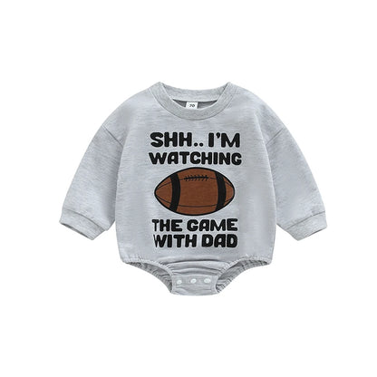 Rugby Letters Print Long Sleeve Bodysuit