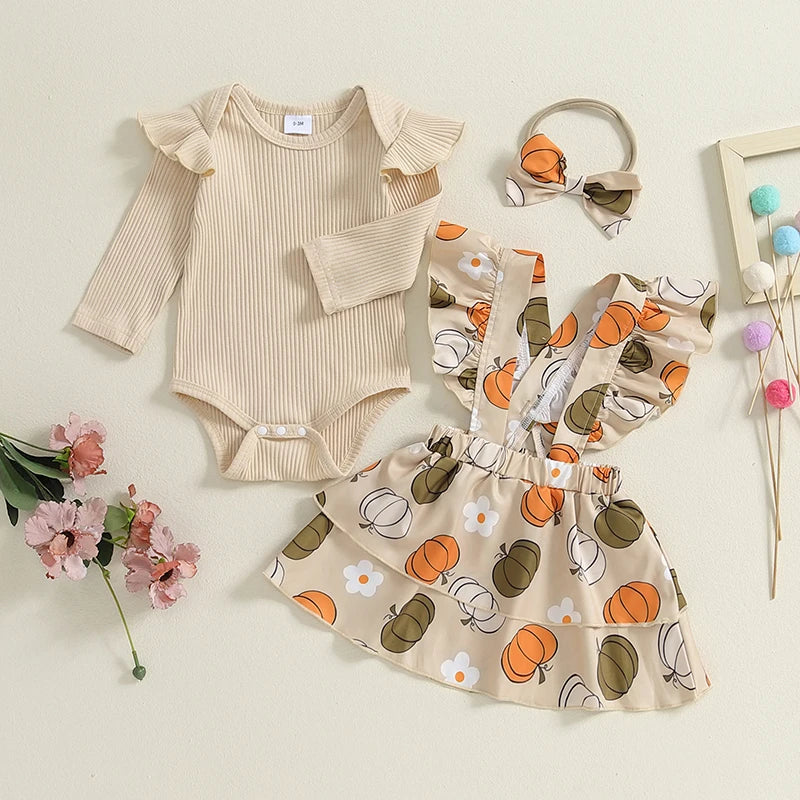 Baby Girls Ruffled Trim Overalls Skirt