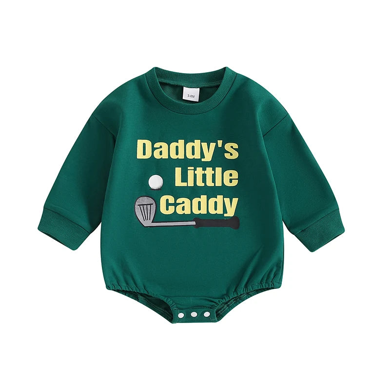 Golf Letter Print Round Neck Bodysuit
