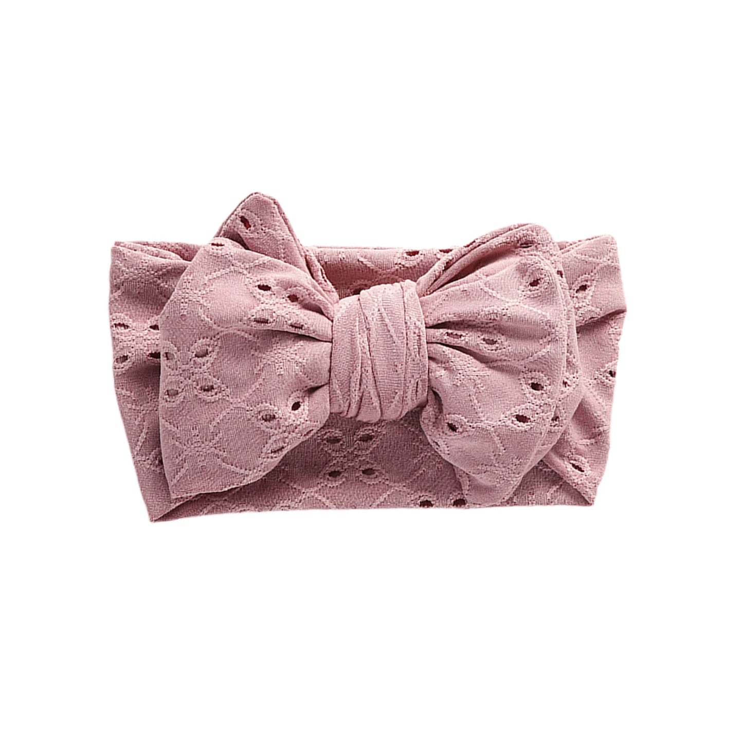 Embroidered Lace Hollow Hole Stretch Bow Headband